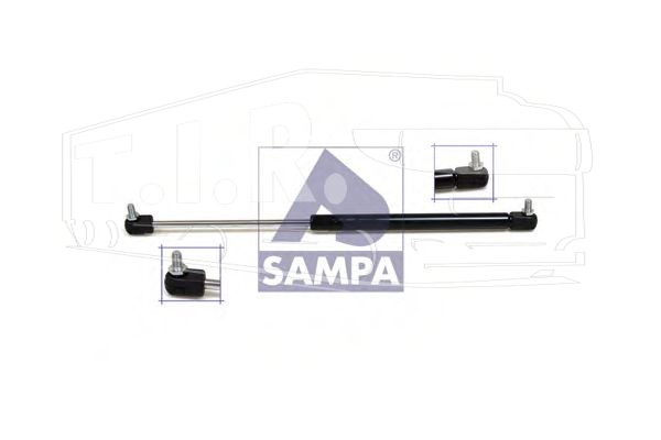 020.223, Амортизатор решетки 425mm 350N — Sampa