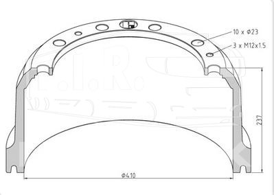 016.502-00A, Барабан тормозной 410*191,5(180)*237 перед — Peters