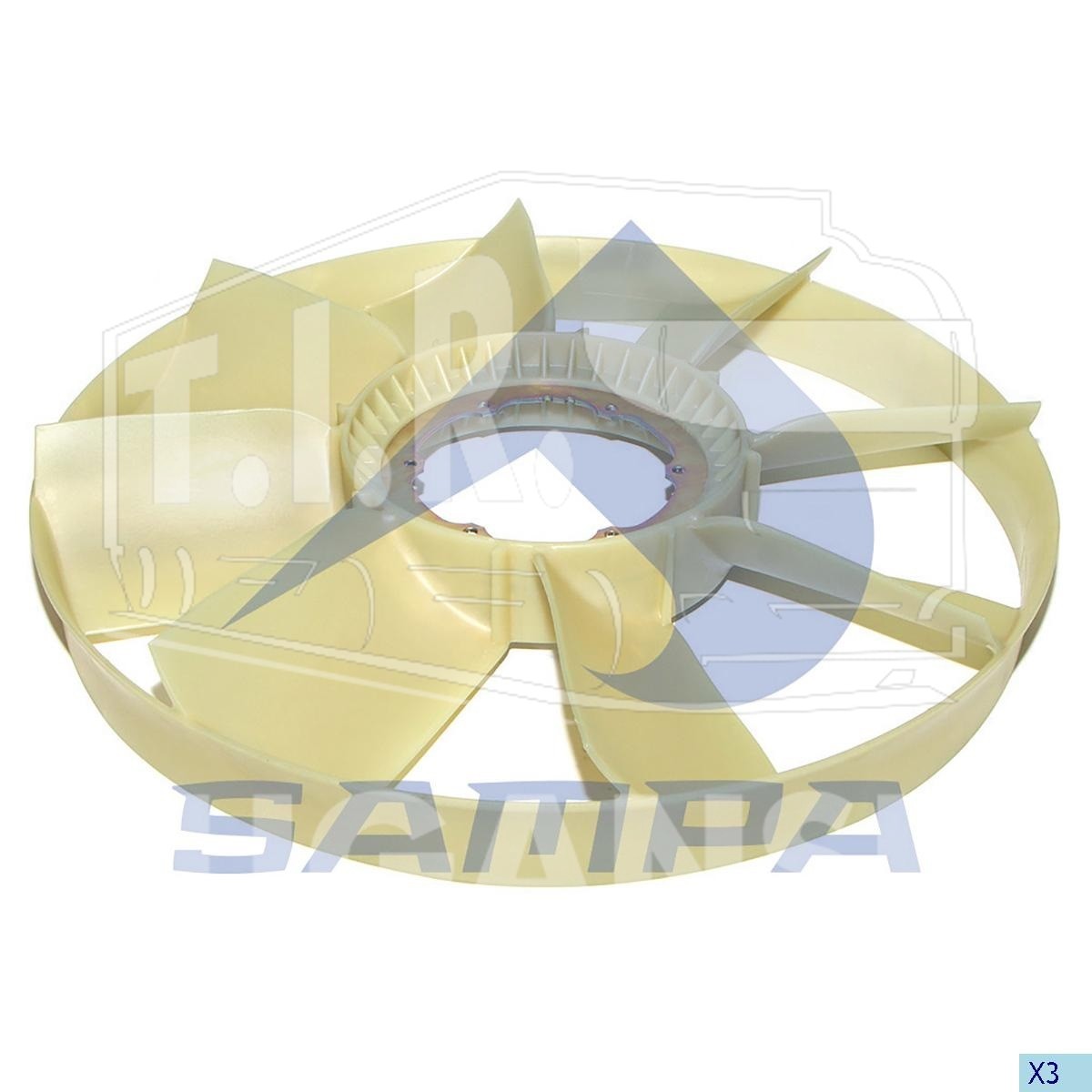 200.161-01, Крыльчатка вентилятора 750/8 — Sampa