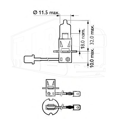 Лампочка H3 12v 55w Premium