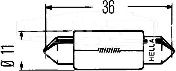 8GM 002 092-121, Лампочка 12v5w (салон стандарт) C5W — Hella