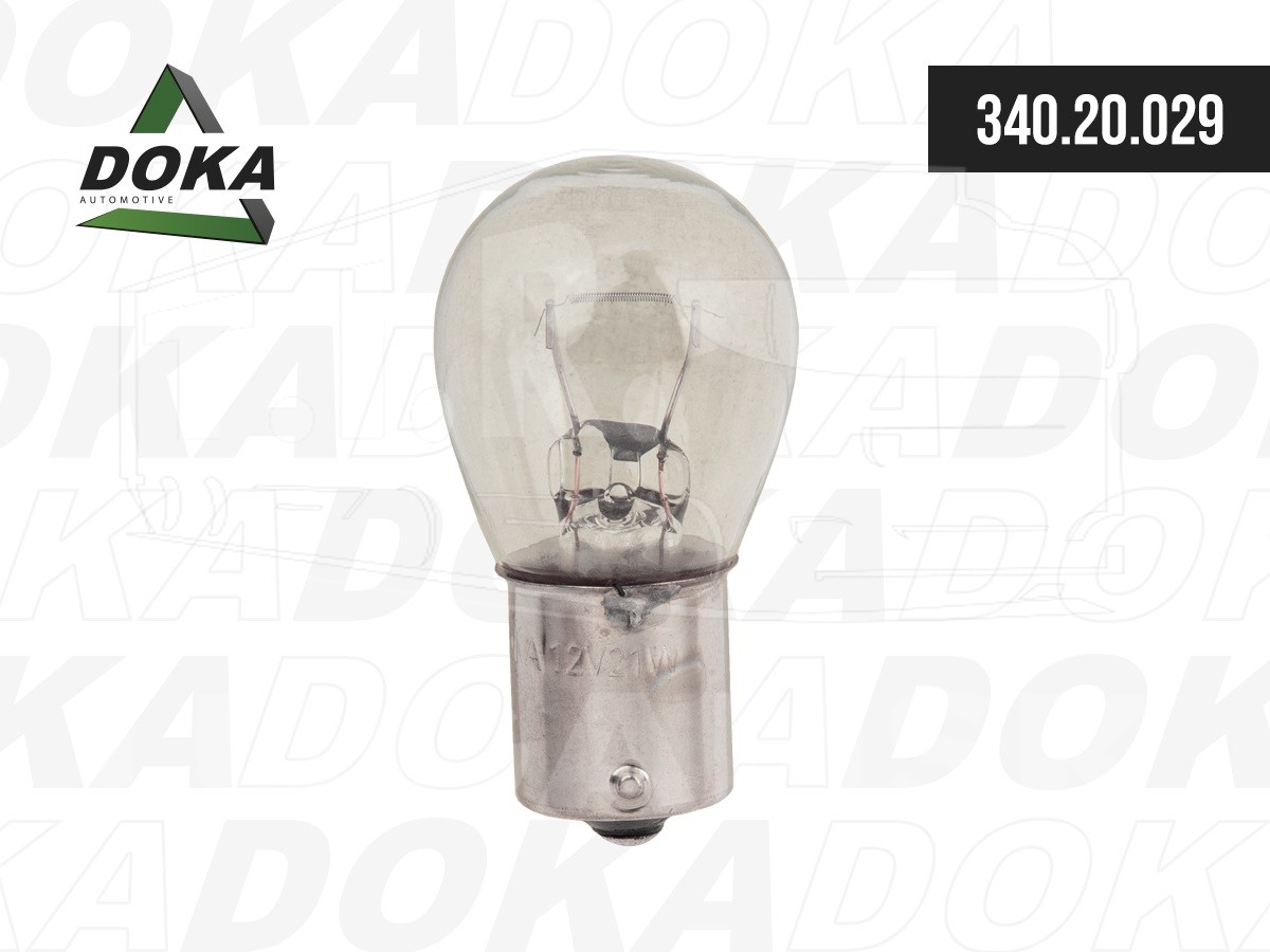 340.20.029, Лампочка 12V 21W P21W (BA15s) — DOKA