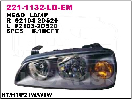 221-1132L-LD-EM, Фара левая (черная) — DEPO