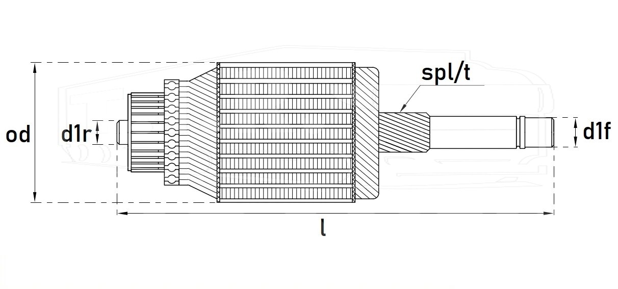 TT71188, Якорь стартера 12V 1.1kW — Tesla