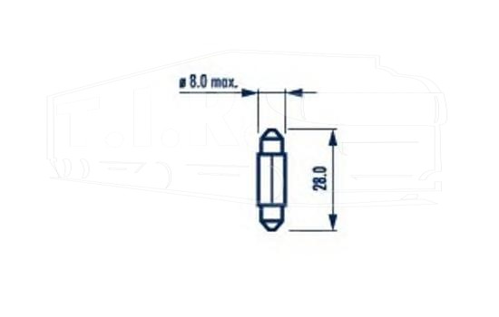 17094, Лампочка 12V C3W SV6 — NARVA