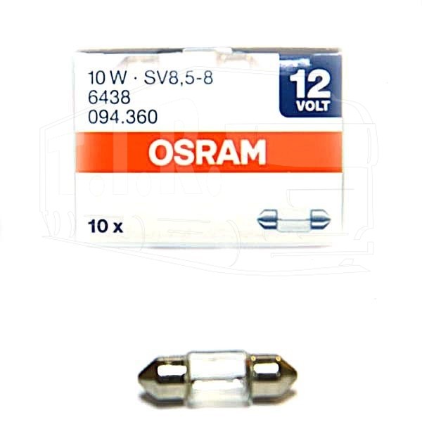 6438, Лампочка 12V 10W SV8,5-8 — OSRAM
