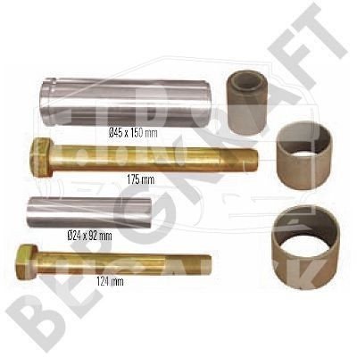 BK6120189, Р-к суппорта (направляющие D1=45mm/L1=150mm,D2=24mm/L2=92mm+втулки+болты L=175/124mm) — Bergkraft