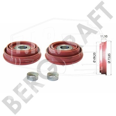 BK8500371, Манжета 2шт. поршня суппорта D=73.85mm/d=69.2mm/H=11.1mm — Bergkraft