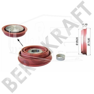 BK8500370, Манжета поршня суппорта D=73.85mm/d=69.2mm/H=11.1mm — Bergkraft