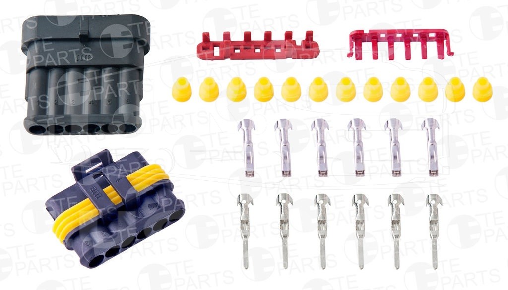 7113029, Разъем электрический (6pin) комплект — TE PARTS