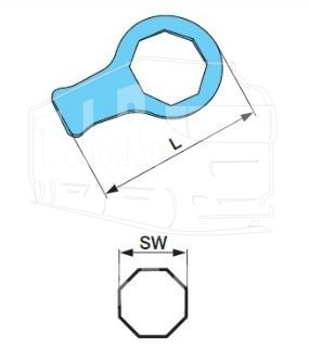 03.339.04.01.0, Ключ колпака ступицы SW95 L=233 — BPW