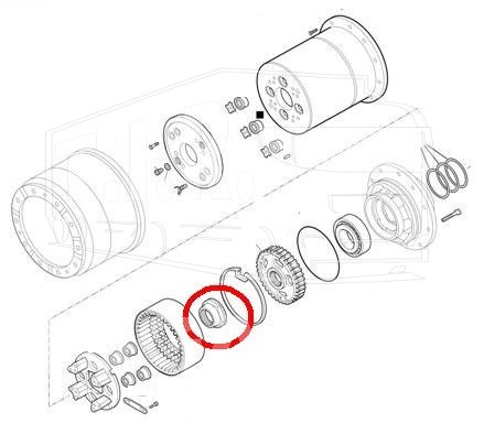 74170697, Гайка ступицы М90*2/SW118 зад. левая — Euroricambi