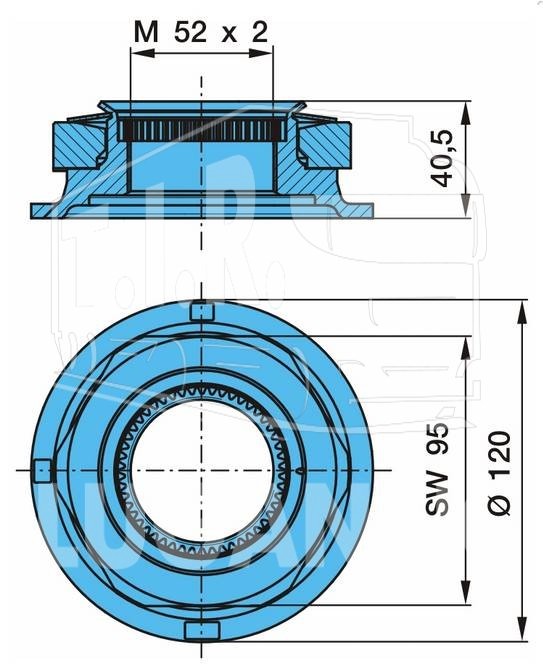 0926647110, Гайка ступицы М52*2 SW95 — BPW