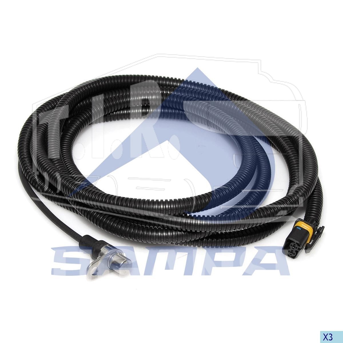 096.385, Датчик ABS L=2595 задний правый — Sampa