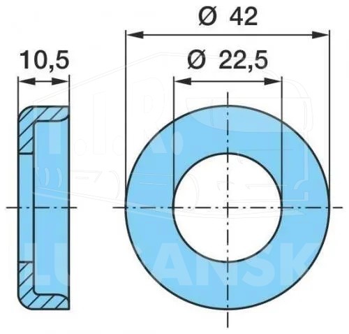 03.320.11.16.1, Дистанционная шайба 22.5x42x10.5mm New Version тормозного вала — BPW