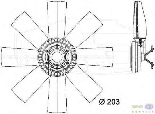 8MV 376 731-341, Вискомуфта — Hella