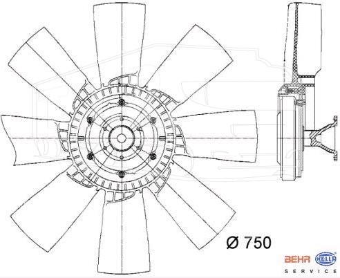 8MV 376 728-371, Вискомуфта — Hella
