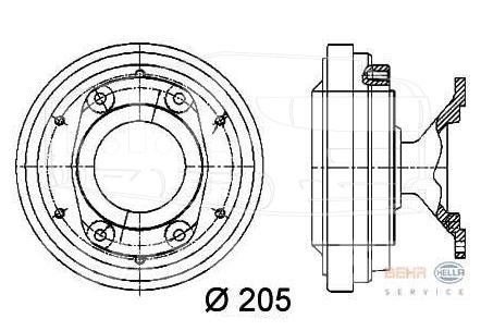 8MV 376 731-291, Вискомуфта — Hella