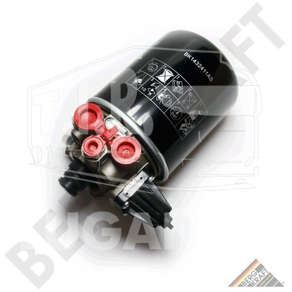BK1281001AS, Осушитель воздуха в сборе 8.1BAR/24V STEYR — Bergkraft
