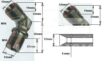 Соединение угловое M16*M16