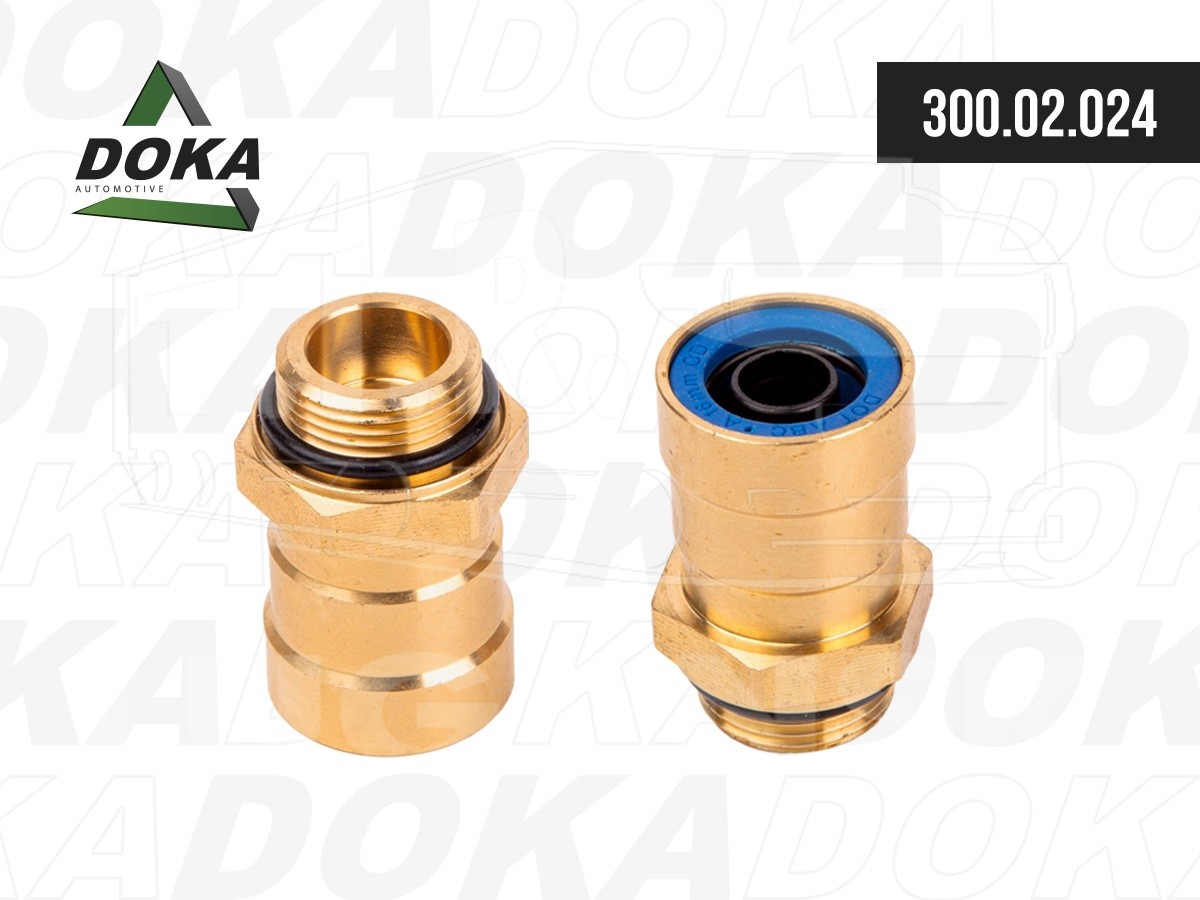 300.02.024, Фитинг (переходник) прямой M22x1.5 трубка ?16x2.0mm — DOKA