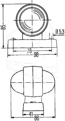 2XS 955 031-001, Габаритный фонарь — Hella