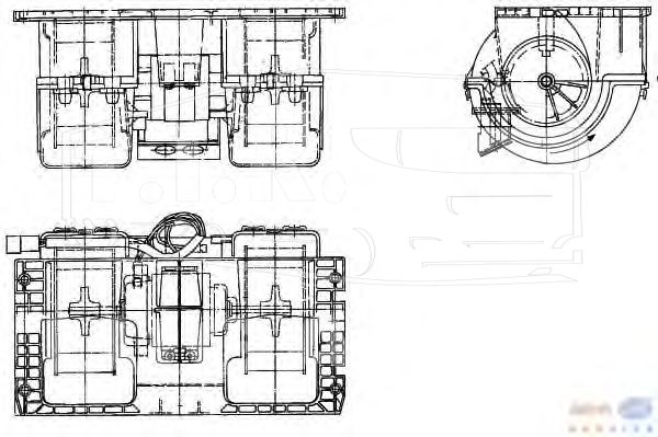 8EW 351 336-141, Мотор отопителя — Hella