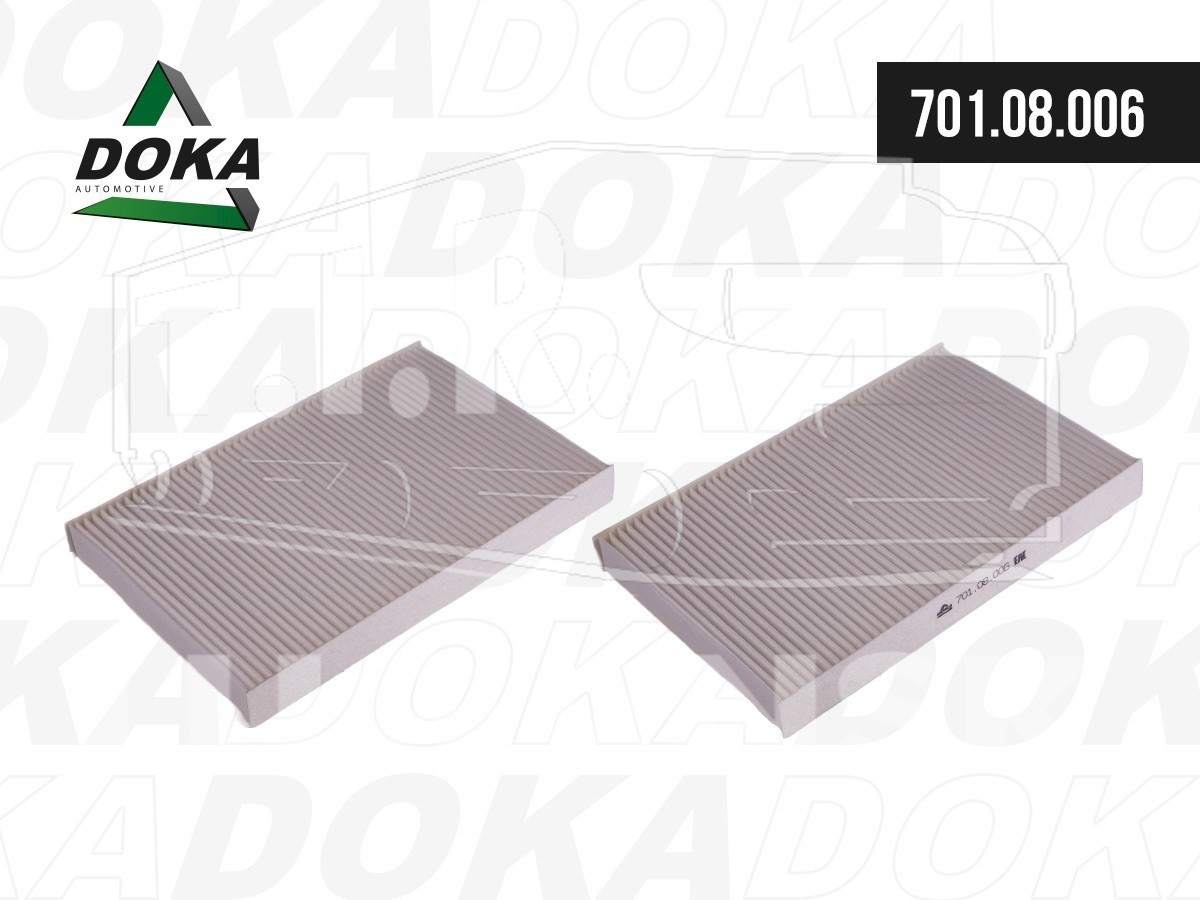 701.08.006, Фильтр воздушный салона 293x192x30 — DOKA