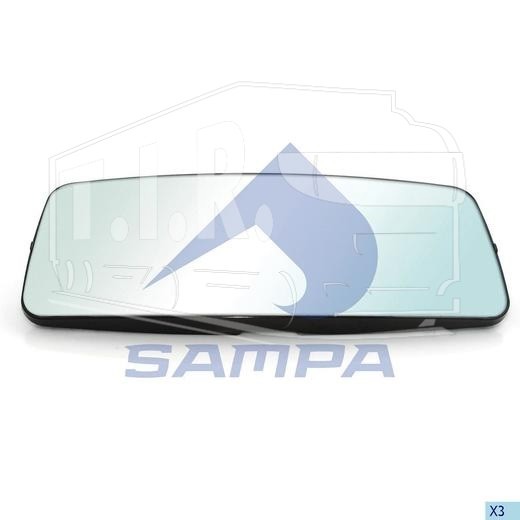 078.072, Стекло зеркала 460*180 с подогревом — Sampa