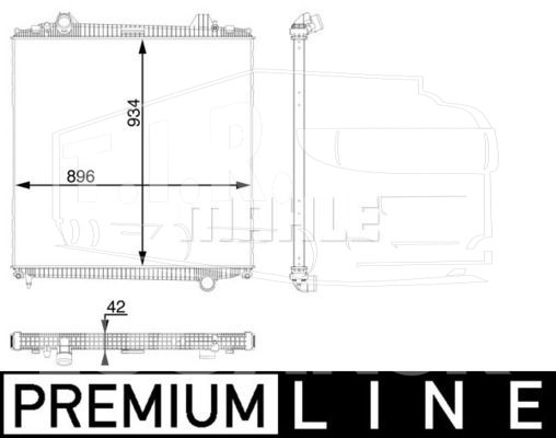 CR103000P, Радиатор 934*896*42 — Mahle
