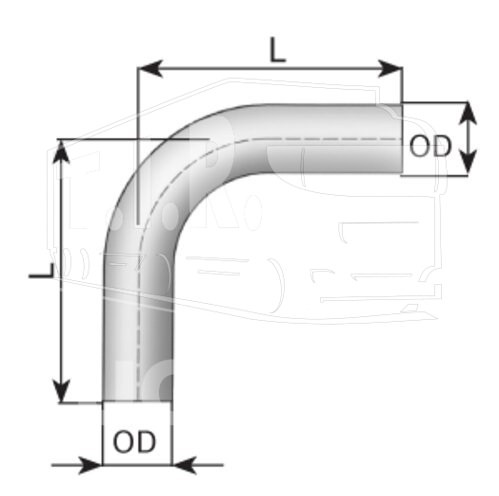 DIN91120, Колено глушителя D120*90" — Dinex