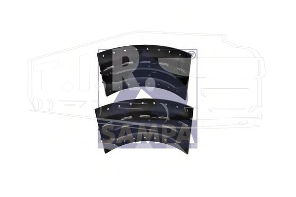 030.644, Колодка тормозная 200*410 (к-т 2шт) — Sampa