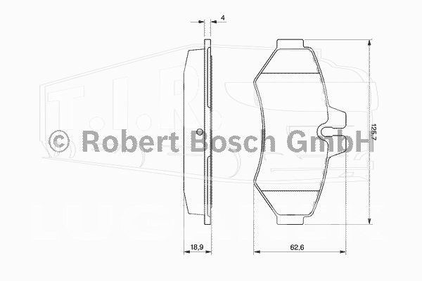 0 986 424 516, Колодки тормозные — Bosch