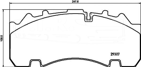 2930701, Колодки тормозные 248*109*30 (два паза) — Textar