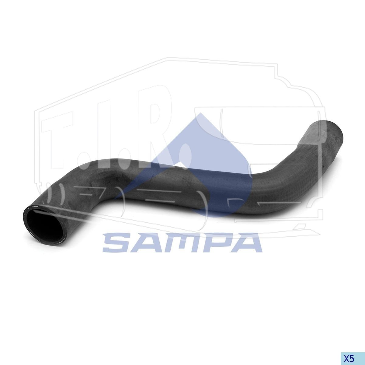 043.387, Патрубок радиатора 55*570 верх — Sampa