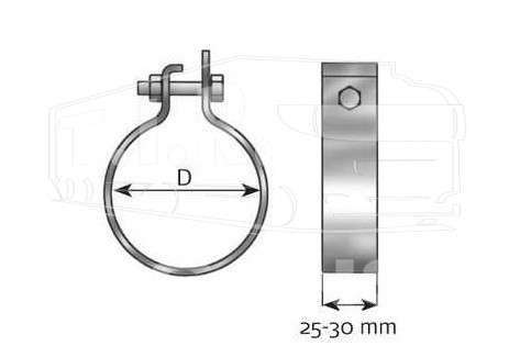 Хомут глушителя D130.5