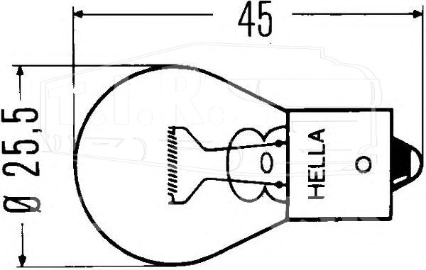 Лампочка 24v21w одноконт.