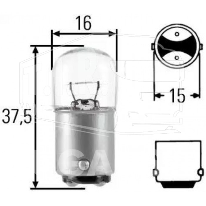8GA 002 071-361, Лампочка 24v5w (двухконтакт.) — Hella