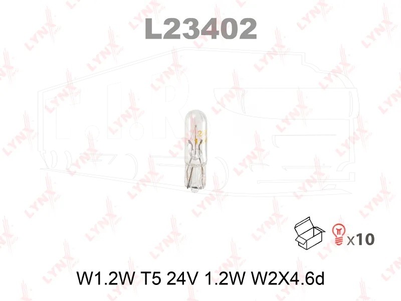 L23402, Лампа накаливания T5 24V — LYNXAUTO