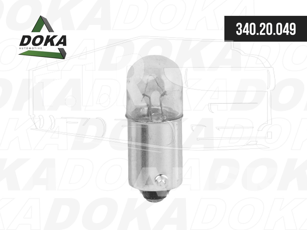 340.20.049, Лампа накаливания T4W (BA9s) 12V 4W — DOKA