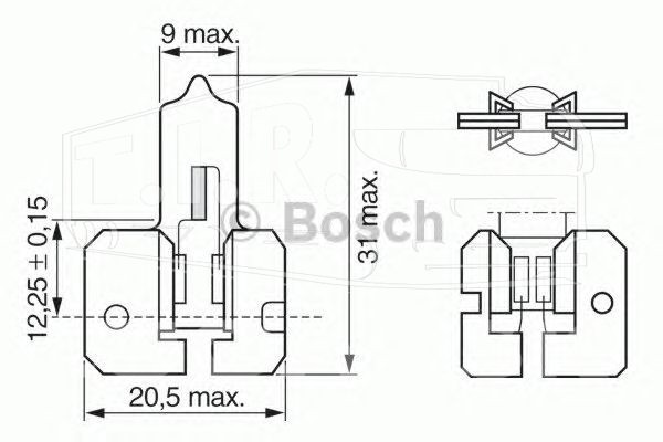 1987302422, Лампочка H2 24v 70w — Bosch