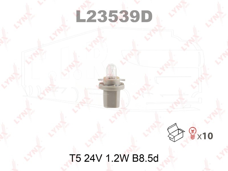 L23539D, Лампочка 24v1.2w приборная с цок. — LYNXAUTO