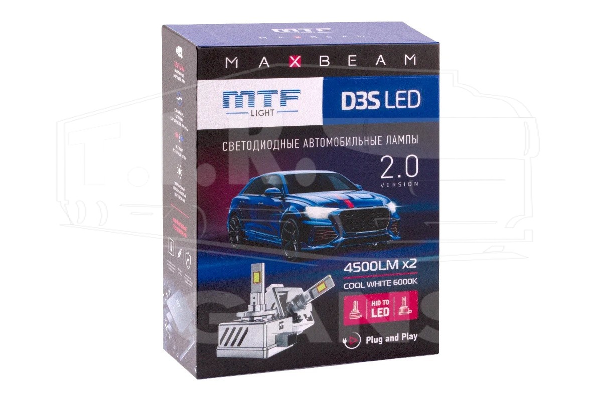 MBD3S6, Лампочка Xenon D3S LED 42V, 35W, 4500lm, 6000K — MTF