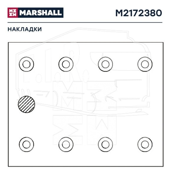 M2172380, Накладки тормозные 143*178/410 — Marshall