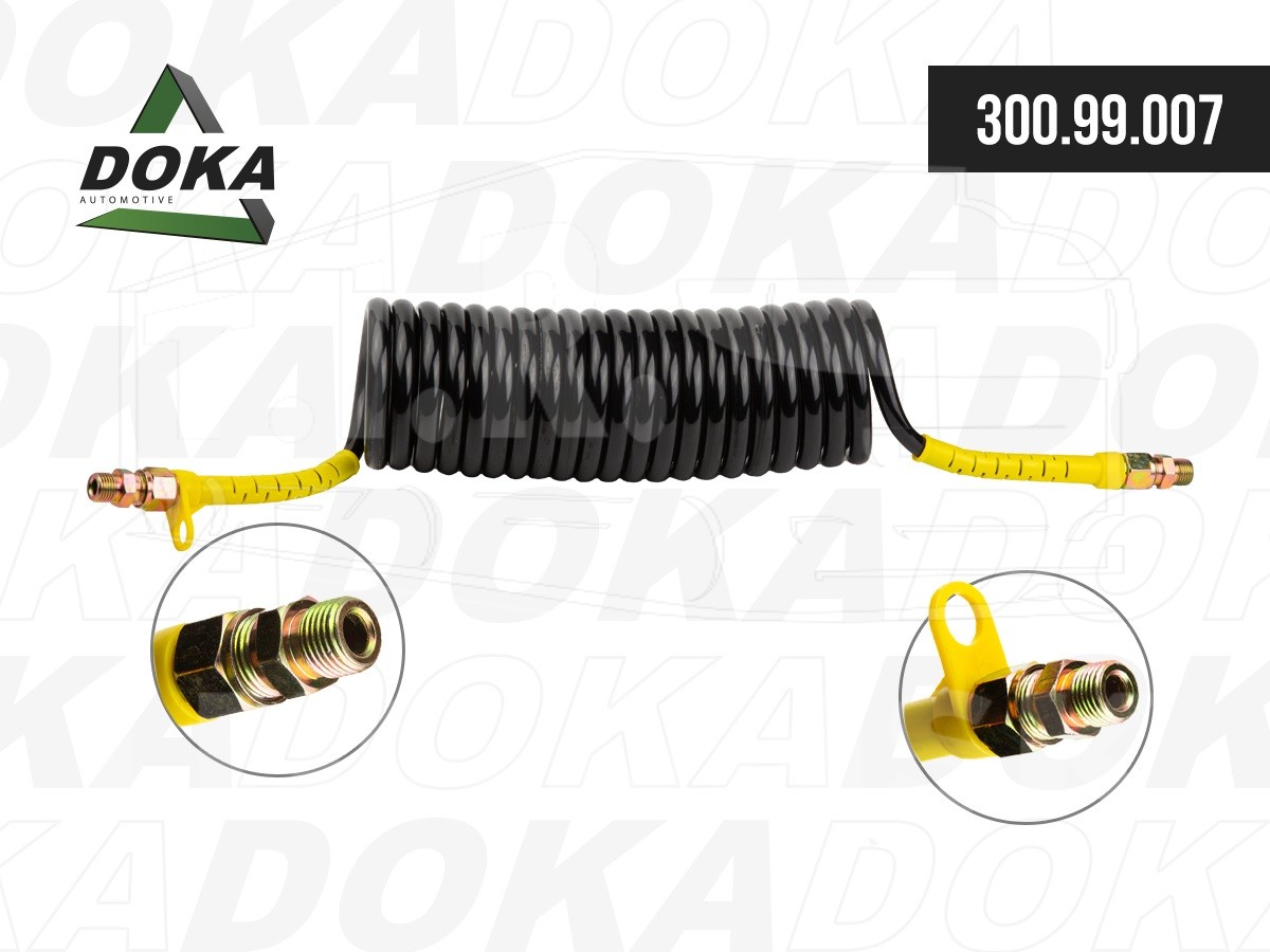 300.99.007, Шланг воздушный жeлтый M16X1.5/M16X1.5 — DOKA