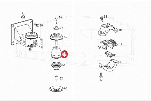 000 241 37 13, Подушка двигателя верх — Mercedes Benz