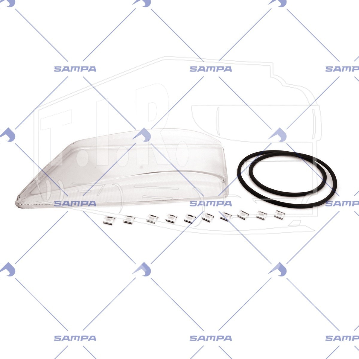 022.349, Стекло фары MAN TGX/S, L — Sampa