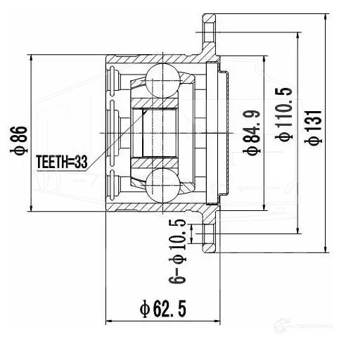 Z87711R, ШРУС внутренный правый — ZIKMAR