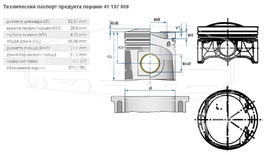 41197600, Поршень — Kolbenschmidt