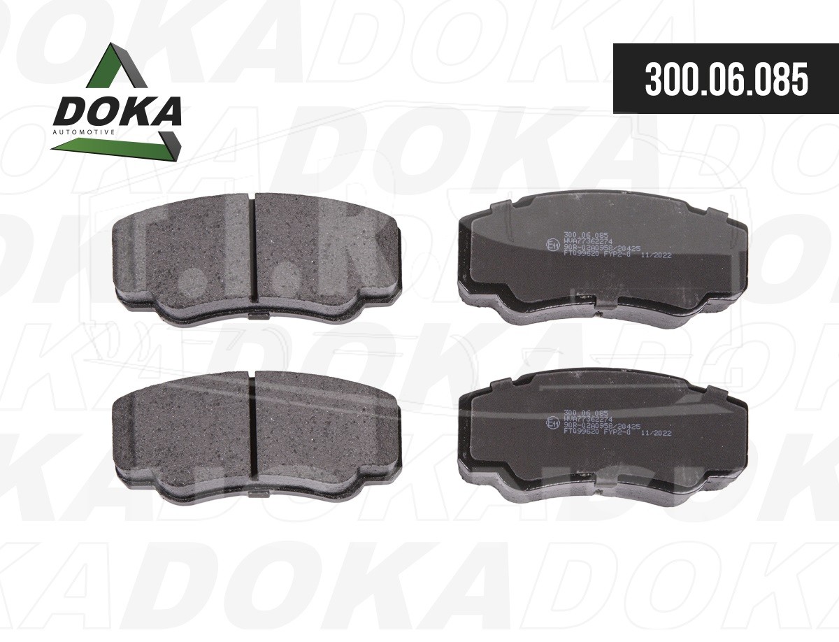300.06.085, Колодки тормозные задние Фиат Дукато — DOKA
